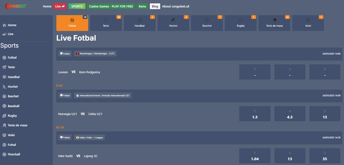 www.congobet.com Live Sports Betting